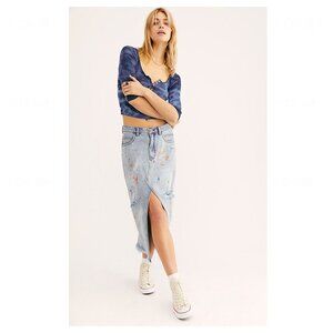 One Teaspoon Rocko Hawaii Denim Maxi Skirt
